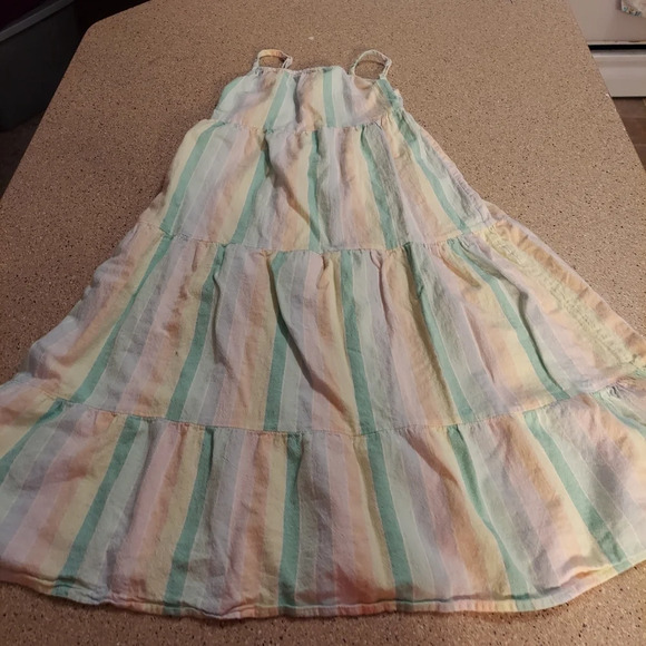 Cat & Jack Other - Girls size med 7/8 striped maxi tank dress pastel